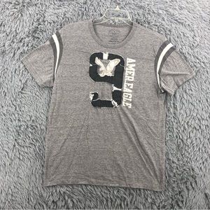 American Eagle Outfitters Tshirt Mens Large Athletic Fit Logo Spellout Eagle